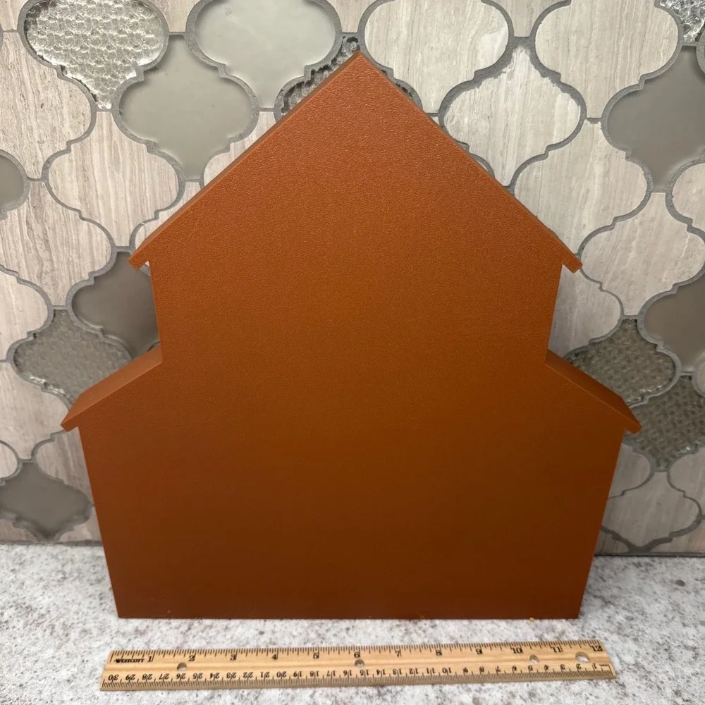 Barn Shaped Trinket Shelf Tray Display Brown Miniatures 3D printed 12x13